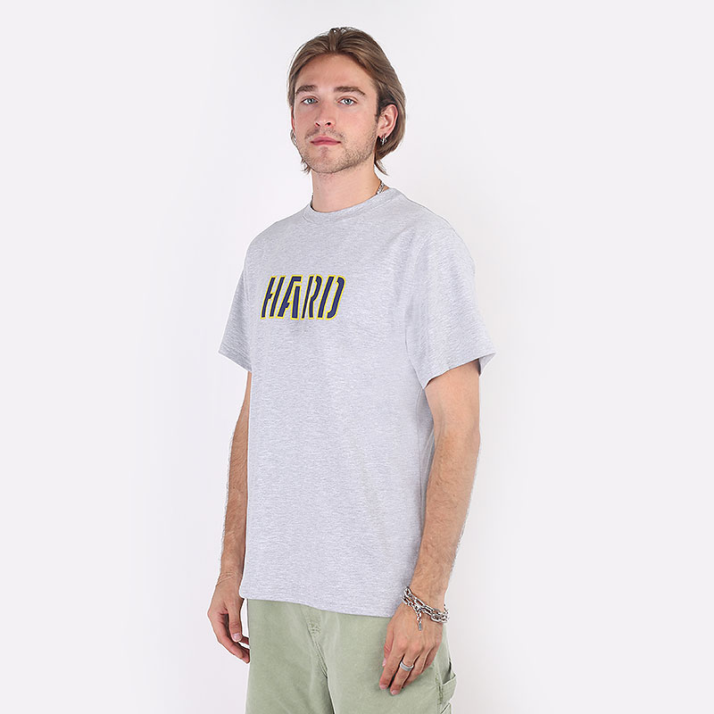 мужская серая футболка Hard Tee Hard-tee-grey/navy - цена, описание, фото 3